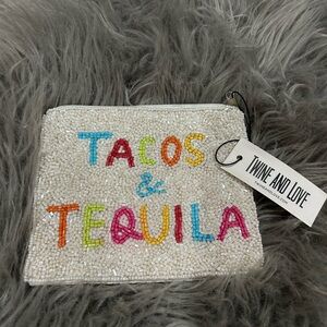 Tacos & Tequila Beaded Zip Pouch
